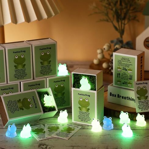 Mini Resin Figurines Matches Container Kit Christmas Thanksgiving Valentine's Day Miniatures for Crafts Luminous Figurines for Micro Landscape Ornament Set(36 Sets, Frog) in Saudi Arabia