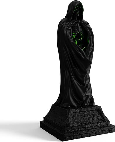 GonGoo Resin Halloween Ghost Decorations Indoor, Light Up Ghosts of Halloween Decorations, Cool Black Halloween Ghost Figure with Cape for Home Table Aesthetic Halloween Decor in Saudi Arabia