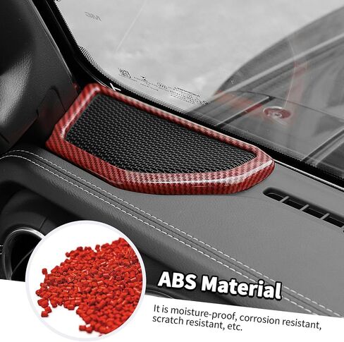 Jimen for JL/JT Speaker Cover, 4PCS A Pillar Speaker & Roof Top Speaker Trim Cover Interior Accessories Compatible with Jeep Wrangler JL JLU & Jeep Gladiator JT 2024+ (Red Carbon Fiber) in Saudi Arabia