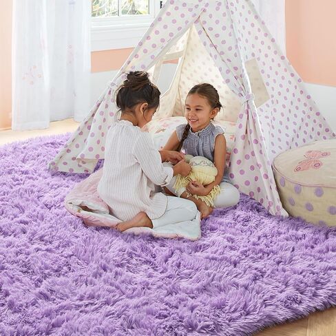 PAGISOFE Pink Round Rug 4Ft for Girls Room Kids Bedroom, Fluffy Shaggy Soft Fuzzy Circle Area Rugs for Girls Bedroom Kids Home Decor Aesthetic, Plush Furry Throw Cute Baby Girl Nursery Room Rug in Saudi Arabia