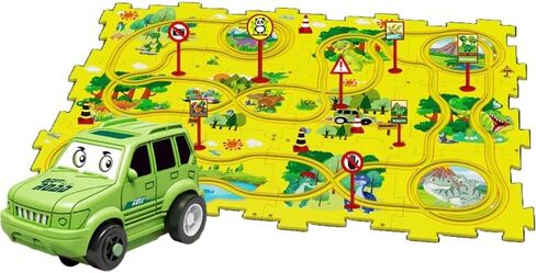 مجموعة ألعاب PowerTRC Puzzle Track Car Playset، 25 قطعة من مجموعة مسارات سيارات الأطفال Puzzle Racer، ألعاب للأولاد 3-5، مجموعة مسارات مغامرات ألغاز أرضية، مجموعة سيارات للأولاد 3-5 هدية لعبة للأطفال الصغار (موضوع الفضاء) in Saudi Arabia