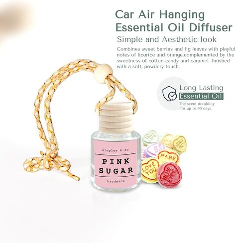 Teakwood and Mahogany Car Air Hanging Essential Oil Diffuser, Car Air Freshener Diffuser with Long Lasting Essential Oils, Aromatherapy Vehicle Diffuser, Long Lasting by Simplee Goods, Clear in Saudi Arabia
