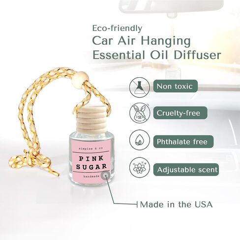Teakwood and Mahogany Car Air Hanging Essential Oil Diffuser, Car Air Freshener Diffuser with Long Lasting Essential Oils, Aromatherapy Vehicle Diffuser, Long Lasting by Simplee Goods, Clear in Saudi Arabia