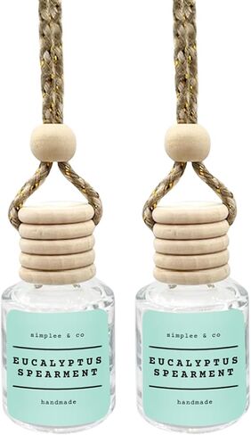 Teakwood and Mahogany Car Air Hanging Essential Oil Diffuser, Car Air Freshener Diffuser with Long Lasting Essential Oils, Aromatherapy Vehicle Diffuser, Long Lasting by Simplee Goods, Clear in Saudi Arabia