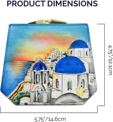 Anuschka Women's Hand-Painted Genuine Leather Two-Fold French Wallet - Butterfly Blooms Bronze in Saudi Arabia