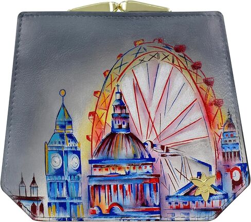 Anuschka Women's Hand-Painted Genuine Leather Two-Fold French Wallet - Butterfly Blooms Bronze in Saudi Arabia