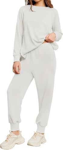 Womens 2 Piece Outfit Tracksuits Fall Long Sleeve Side Zipper Sweatshirt Sweatpants 2024 Casual Lounge Sets in Saudi Arabia
