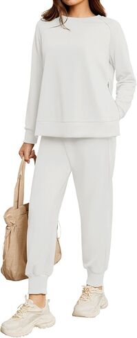 Womens 2 Piece Outfit Tracksuits Fall Long Sleeve Side Zipper Sweatshirt Sweatpants 2024 Casual Lounge Sets in Saudi Arabia