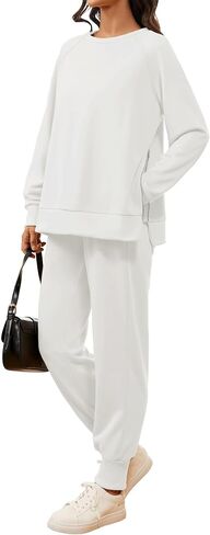 Womens 2 Piece Outfit Tracksuits Fall Long Sleeve Side Zipper Sweatshirt Sweatpants 2024 Casual Lounge Sets in Saudi Arabia