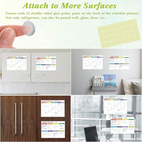 Magnetic Dry Erase Calendar Set for Fridge, Resuable Monthly, Weekly Refrigerator Planner Whiteboard with 4 Markers and Eraser, 11.4x16 Inches Kitchen Schedule Calendar for Family in Saudi Arabia