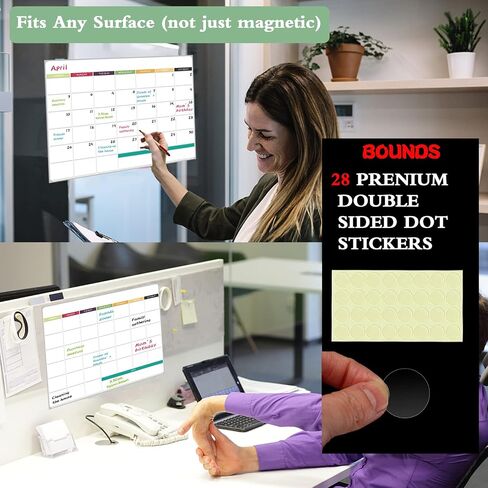 Magnetic Dry Erase Calendar Set for Fridge, Resuable Monthly, Weekly Refrigerator Planner Whiteboard with 4 Markers and Eraser, 11.4x16 Inches Kitchen Schedule Calendar for Family in Saudi Arabia