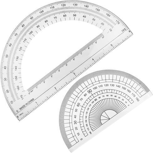مجموعة من 4 منقلات بلاستيكية، منقلة الرياضيات داكوان 180 درجة، 4 بوصة و6 بوصة، شفافة in Kuwait