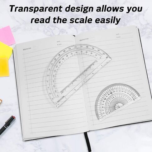 مجموعة من 4 منقلات بلاستيكية، منقلة الرياضيات داكوان 180 درجة، 4 بوصة و6 بوصة، شفافة in Kuwait