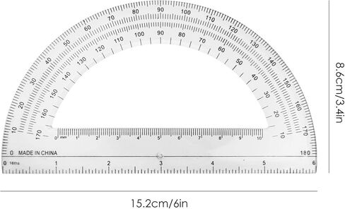 مجموعة من 4 منقلات بلاستيكية، منقلة الرياضيات داكوان 180 درجة، 4 بوصة و6 بوصة، شفافة in Kuwait