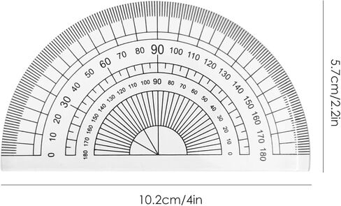 مجموعة من 4 منقلات بلاستيكية، منقلة الرياضيات داكوان 180 درجة، 4 بوصة و6 بوصة، شفافة in Kuwait