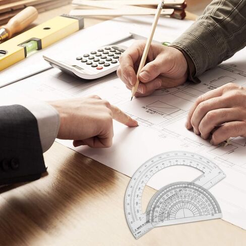 مجموعة من 4 منقلات بلاستيكية، منقلة الرياضيات داكوان 180 درجة، 4 بوصة و6 بوصة، شفافة in Kuwait