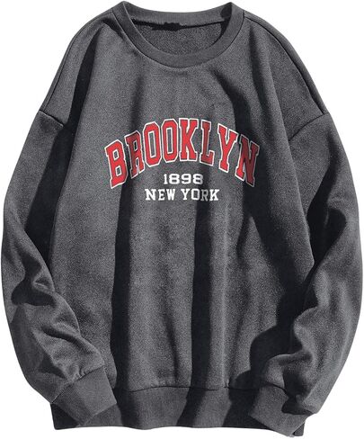 SOLY HUX Women's Plus Size Sweatshirt Letter Graphic Crew Neck Long Sleeve Drop Shoulder Pullover Tops in Saudi Arabia