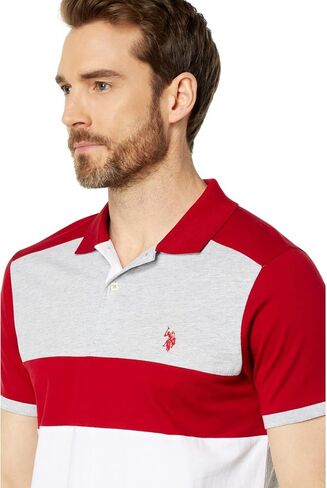 U.S. Polo Assn. Slim Fit Chest Stripe Color-Block Polo in Saudi Arabia