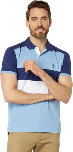 U.S. Polo Assn. Slim Fit Chest Stripe Color-Block Polo in Saudi Arabia