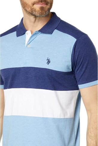 U.S. Polo Assn. Slim Fit Chest Stripe Color-Block Polo in Saudi Arabia