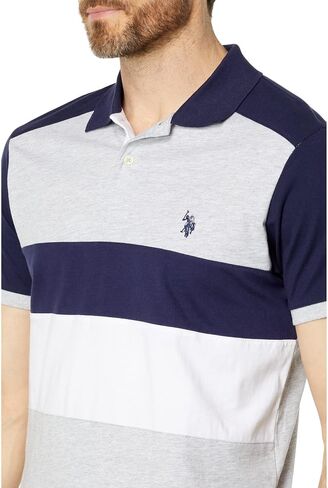 U.S. Polo Assn. Slim Fit Chest Stripe Color-Block Polo in Saudi Arabia