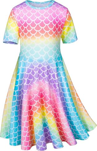 فستان نوم متطابق للدمية والفتاة فستان حورية البحر زي للفتيات وملابس الدمية الأمريكية مقاس 18 بوصة in Kuwait