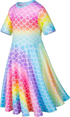 فستان نوم متطابق للدمية والفتاة فستان حورية البحر زي للفتيات وملابس الدمية الأمريكية مقاس 18 بوصة in Kuwait