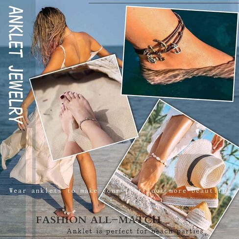 Black Crystal Beads Ankle Bracelet Boho Beads Chain Satellite Anklet Summer Beach Glass Beads Ankle Chain Barefoot Sandal Foot Jewelry for Women in Kuwait