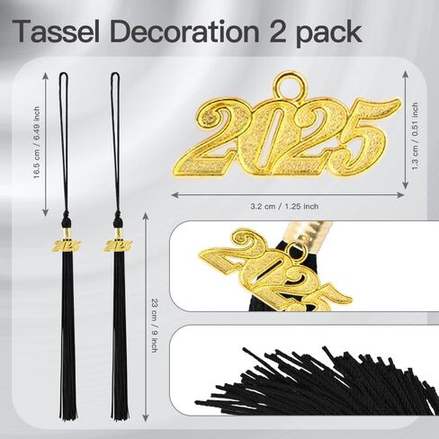 2025 Grad Tassel 2025 Graduation Tassel 2025,Graduation Gifts, Graduation Cap Decorations,2 pcs Blue and White Tassel for Graduation Cap 2025 Tassel Charm, Graduation Memorial Tassel Charm in Kuwait