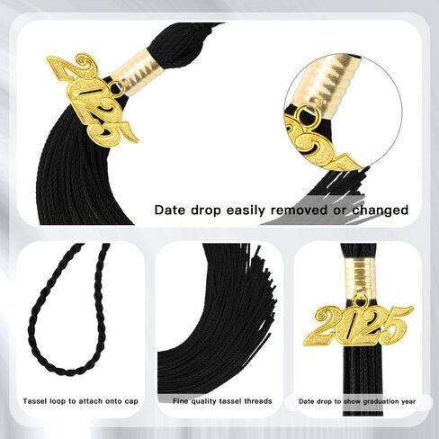 2025 Grad Tassel 2025 Graduation Tassel 2025,Graduation Gifts, Graduation Cap Decorations,2 pcs Blue and White Tassel for Graduation Cap 2025 Tassel Charm, Graduation Memorial Tassel Charm in Kuwait
