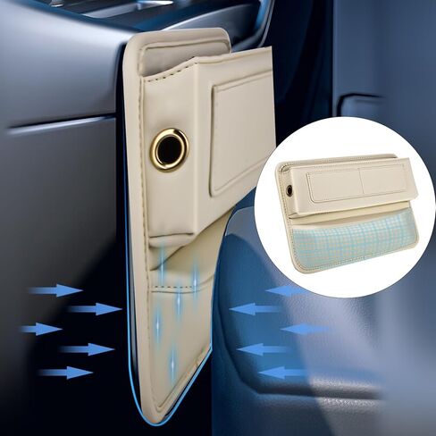 منظم حشو فجوات مقعد السيارة مع جل منظف، مقعد أمامي منظم جلدي قابل للتعديل مع فتحتين لكابل USB، حشو فجوات مقعد السيارة العالمي، صندوق تخزين مقعد السيارة للهاتف والمفاتيح والنظارات in Kuwait