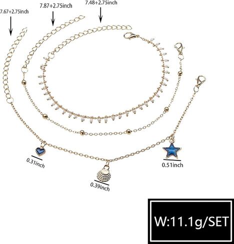 Ankle Bracelets for Women14k Gold/Sterling Silver cross Anklet Multi-Layered Rhinestone Fashion Delicate Beach Anklet Adjustable Anklet Ladies Birthday Jewelry Gift in Saudi Arabia