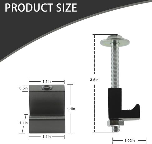 طقم تركيب صندوق أدوات الشاحنة، طقم تثبيت J-Clamp، أدوات ربط صندوق أدوات الالتقاط، خطاف J من سبائك الألومنيوم، ملحقات صندوق أدوات الشاحنة 4 قطع (أسود) in Saudi Arabia
