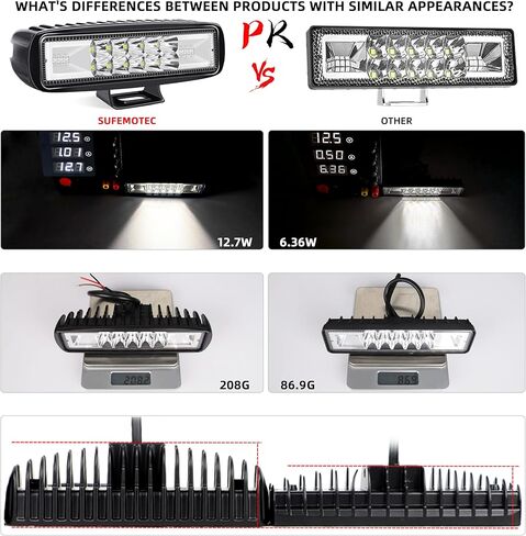 شريط إضاءة LED أبيض وأخضر مقاس 6 بوصات، ضوء قيادة كومبو شعاع ستروب، 12 فولت 24 فولت دراجة نارية بيك اب ATV شاحنة جرار العمل أضواء الضباب بقعة مساعدة (حزمة من 2) in Kuwait