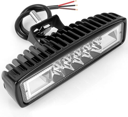 شريط إضاءة LED أبيض وأخضر مقاس 6 بوصات، ضوء قيادة كومبو شعاع ستروب، 12 فولت 24 فولت دراجة نارية بيك اب ATV شاحنة جرار العمل أضواء الضباب بقعة مساعدة (حزمة من 2) in Kuwait