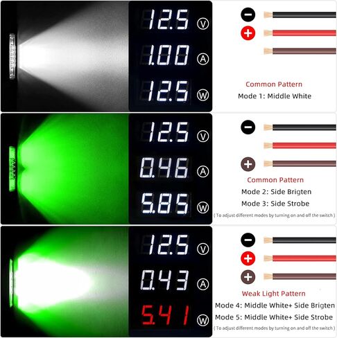 شريط إضاءة LED أبيض وأخضر مقاس 6 بوصات، ضوء قيادة كومبو شعاع ستروب، 12 فولت 24 فولت دراجة نارية بيك اب ATV شاحنة جرار العمل أضواء الضباب بقعة مساعدة (حزمة من 2) in Kuwait