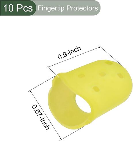 YOKIVE 10 Pcs Fingertip Protector Silicone Fingertip Covers | Protect Fingers, Great for Playing Guitar, Sewing, Cutting (Light Blue, 23mm/0.9-inch) in Saudi Arabia