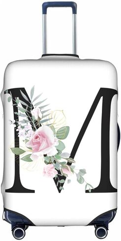 Flower Lette S White Luggage Cover Elastic Washable Stretch Suitcase Protector Anti-Scratch Travel Suitcase Cover for Kid and Adult S (18-21 inch suitcase) in Saudi Arabia