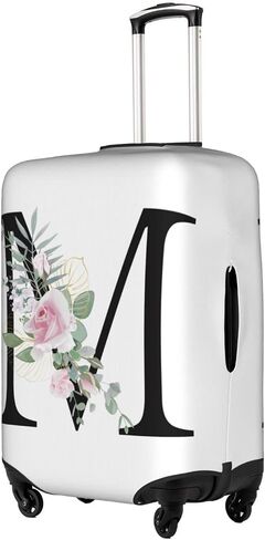 Flower Lette S White Luggage Cover Elastic Washable Stretch Suitcase Protector Anti-Scratch Travel Suitcase Cover for Kid and Adult S (18-21 inch suitcase) in Saudi Arabia