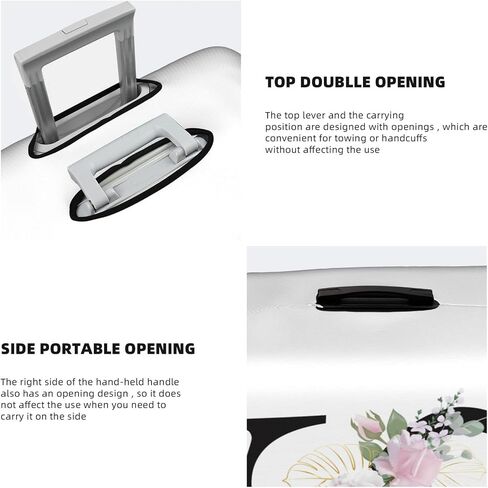 Flower Lette S White Luggage Cover Elastic Washable Stretch Suitcase Protector Anti-Scratch Travel Suitcase Cover for Kid and Adult S (18-21 inch suitcase) in Saudi Arabia