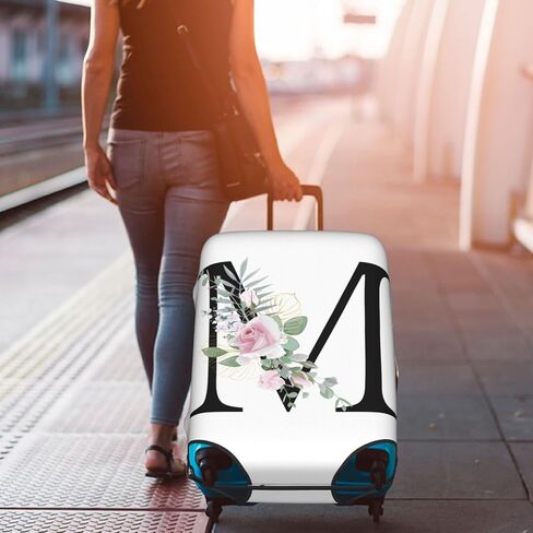 Flower Lette S White Luggage Cover Elastic Washable Stretch Suitcase Protector Anti-Scratch Travel Suitcase Cover for Kid and Adult S (18-21 inch suitcase) in Saudi Arabia