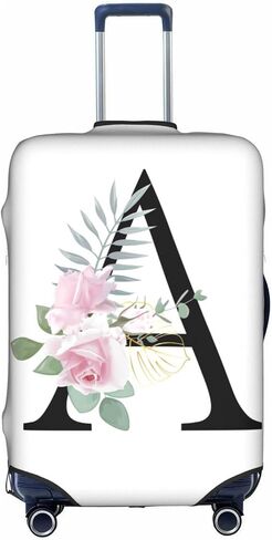 Flower Lette S White Luggage Cover Elastic Washable Stretch Suitcase Protector Anti-Scratch Travel Suitcase Cover for Kid and Adult S (18-21 inch suitcase) in Saudi Arabia
