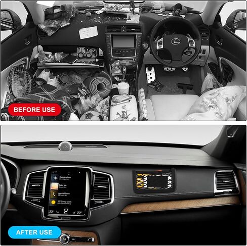 Car Storage Organizer, DDSKY 2-Pack Universal Car String Bag Car Seat Side Storage, 6 X 3.2 Net Bag Mesh Pocket Organizer Stick-on for Purse Bag Phone in Saudi Arabia