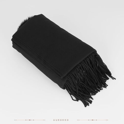 Faux Fur Shawl Wrap Stole for Women, Soft Cashmere Feel Scarf, Large Size, Solid Color (Beige) (khaki) in Saudi Arabia