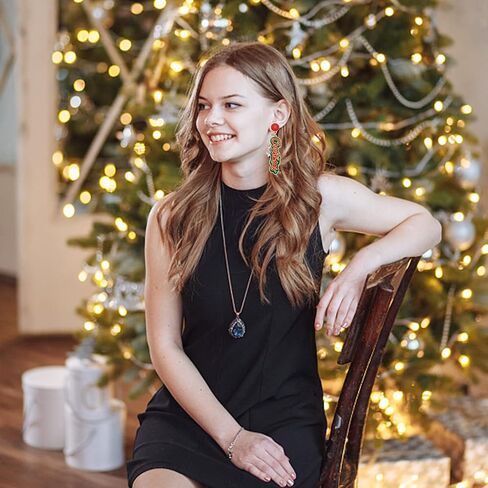 Beaded Christmas Earrings for Women MERRY BRIGHT MERRY CHRISTMAS Drop Dangle Earrings in Saudi Arabia
