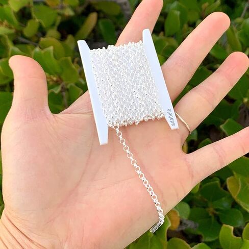 Adabele 5 Feet (60 Inch) Authentic 925 Sterling Silver Unfinished 2mm (0.08 Inch) Rolo Belcher Cable Chain Bulk For Jewelry Making Nickel Free Hypoallergenic SSK-A3 in Saudi Arabia