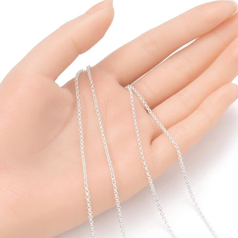 Adabele 5 Feet (60 Inch) Authentic 925 Sterling Silver Unfinished 2mm (0.08 Inch) Rolo Belcher Cable Chain Bulk For Jewelry Making Nickel Free Hypoallergenic SSK-A3 in Saudi Arabia