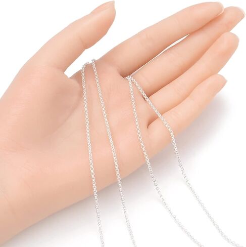 Adabele 5 Feet (60 Inch) Authentic 925 Sterling Silver Unfinished 2mm (0.08 Inch) Rolo Belcher Cable Chain Bulk For Jewelry Making Nickel Free Hypoallergenic SSK-A3 in Saudi Arabia