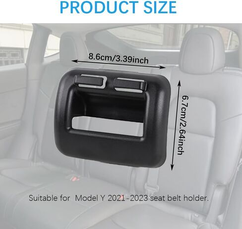 قطعتان من حامل حزام المقعد الخلفي للسيارة، حامل دليل حزام الأمان الخلفي، حامل حزام الأمان للسيارة، ملحقات دعامة خطاف، ملحقات داخلية للسيارات مناسبة لملحقات الطراز Y 2021 2022 2023 in Kuwait