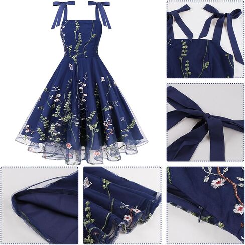 Silk Embroidered Dress for Women Summer Bow Tie Spaghetti Strap Tulle Prom Dress Short A line Cocktail Evening Party Dress in Saudi Arabia
